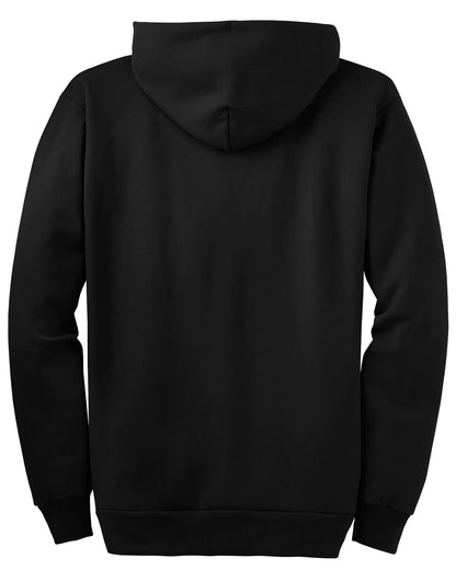 Port & Company Tall Essential Fleece Full-Zip Hooded Sweatshirt. PC90ZHT Jet Black Tall