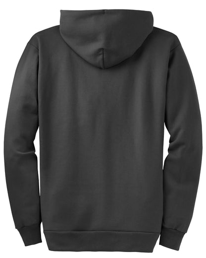 Port & Company Tall Essential Fleece Full-Zip Hooded Sweatshirt. PC90ZHT Charcoal Tall