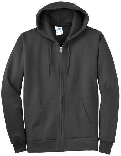 Port & Company Tall Essential Fleece Full-Zip Hooded Sweatshirt. PC90ZHT Charcoal Tall
