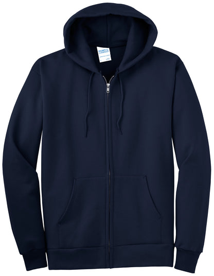 Port & Company Essential Fleece Full-Zip Hooded Sweatshirt.  PC90ZH Navy