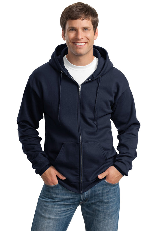Port & Company Tall Essential Fleece Full-Zip Hooded Sweatshirt. PC90ZHT Navy Tall