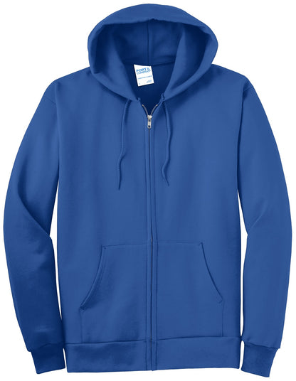 Port & Company Essential Fleece Full-Zip Hooded Sweatshirt.  PC90ZH Royal