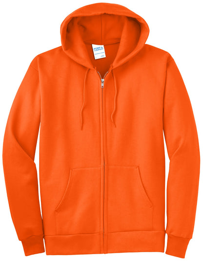 Port & Company Tall Essential Fleece Full-Zip Hooded Sweatshirt. PC90ZHT Safety Orange Tall