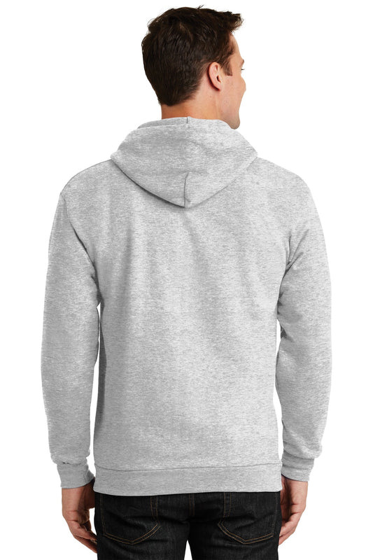 Port & Company Essential Fleece Full-Zip Hooded Sweatshirt.  PC90ZH Ash