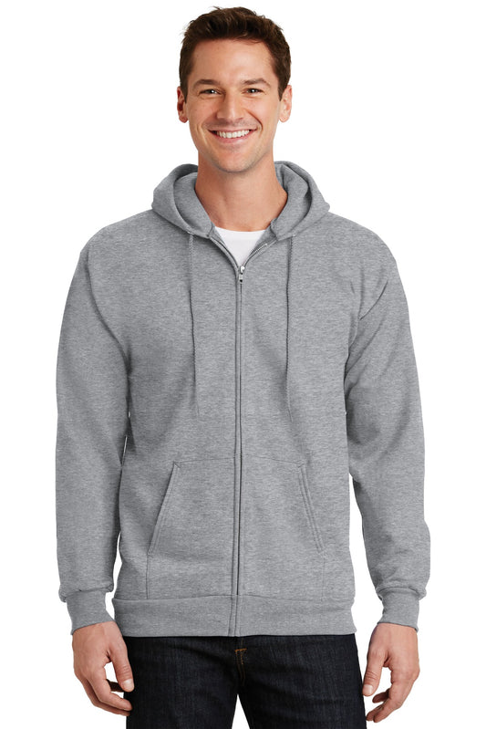 Port & Company Essential Fleece Full-Zip Hooded Sweatshirt.  PC90ZH Athletic Heather