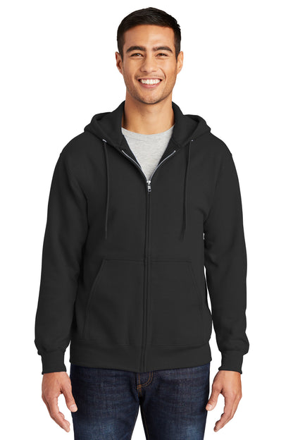 Port & Company Tall Essential Fleece Full-Zip Hooded Sweatshirt. PC90ZHT Jet Black Tall
