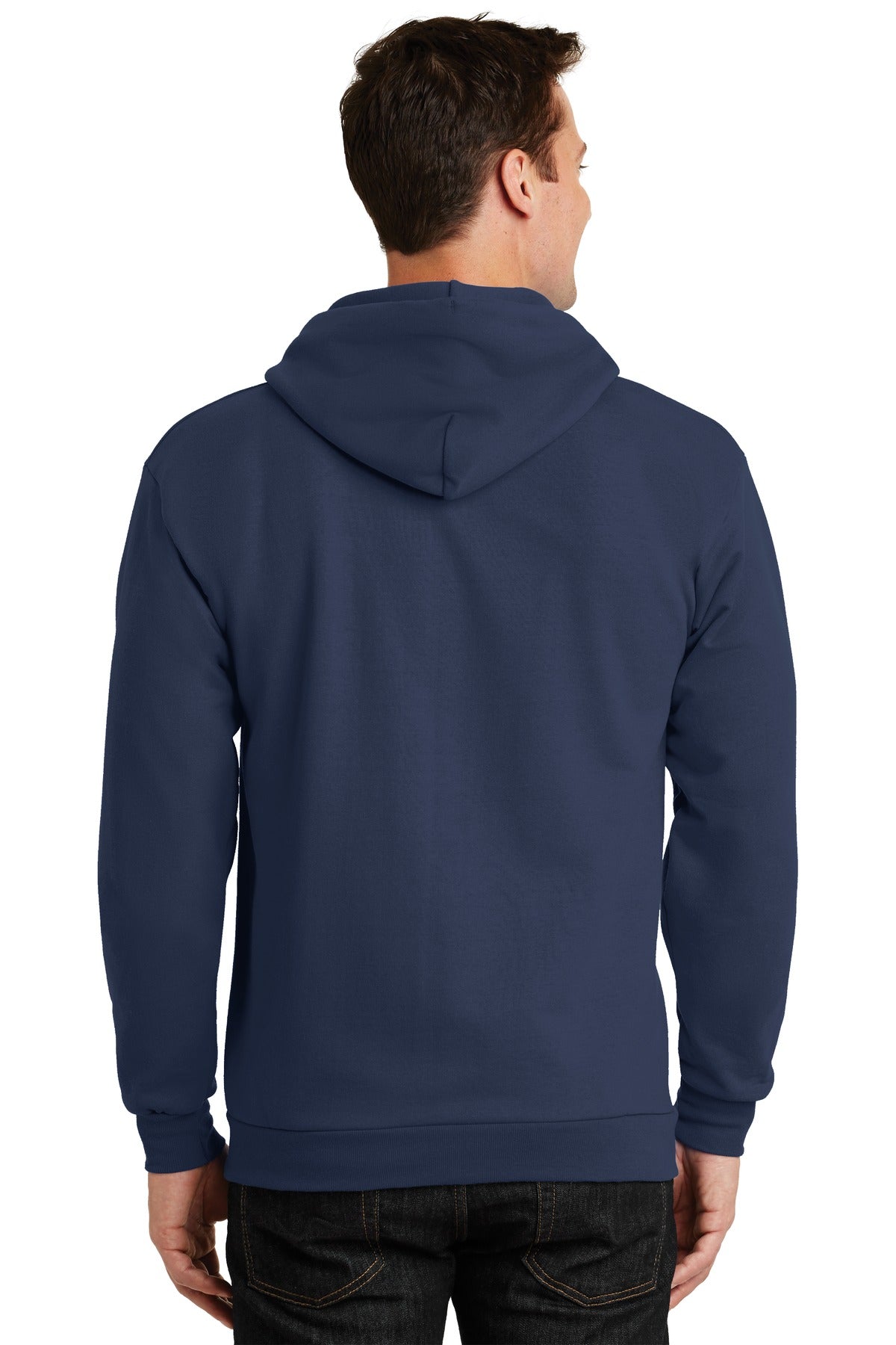 Port & Company Essential Fleece Full-Zip Hooded Sweatshirt.  PC90ZH Navy
