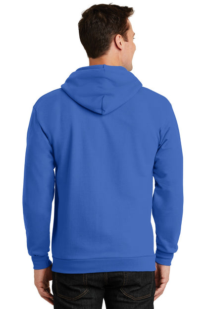 Port & Company Essential Fleece Full-Zip Hooded Sweatshirt.  PC90ZH Royal