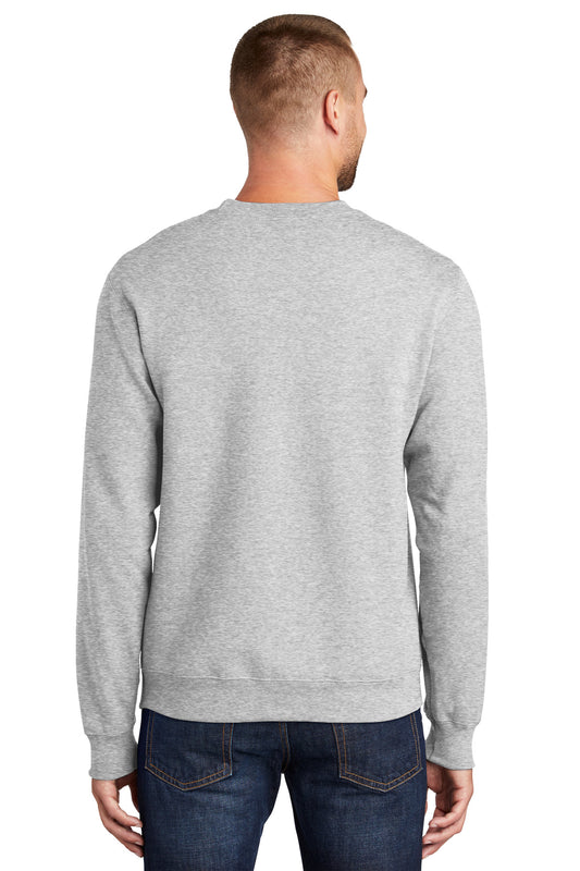 Port & Company Essential Fleece Crewneck Sweatshirt.  PC90 Ash