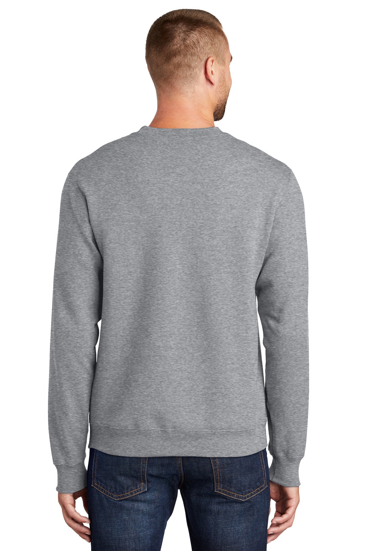 Port & Company Essential Fleece Crewneck Sweatshirt.  PC90 Athletic Heather