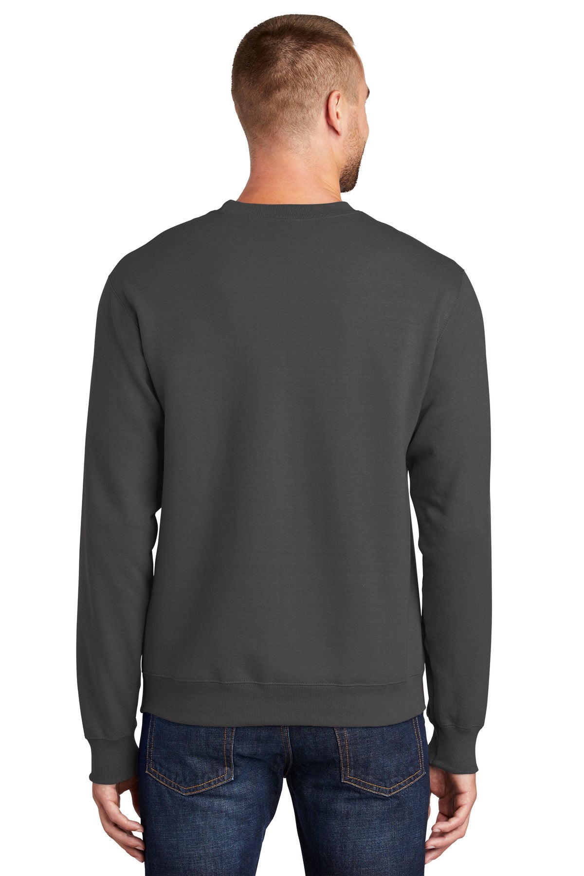 Port & Company Essential Fleece Crewneck Sweatshirt.  PC90 Charcoal