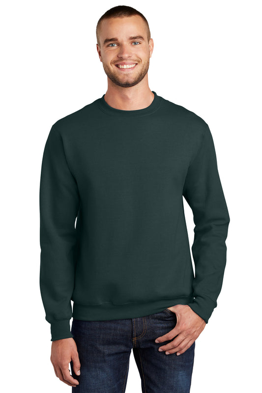Port & Company Essential Fleece Crewneck Sweatshirt.  PC90 Dark Green