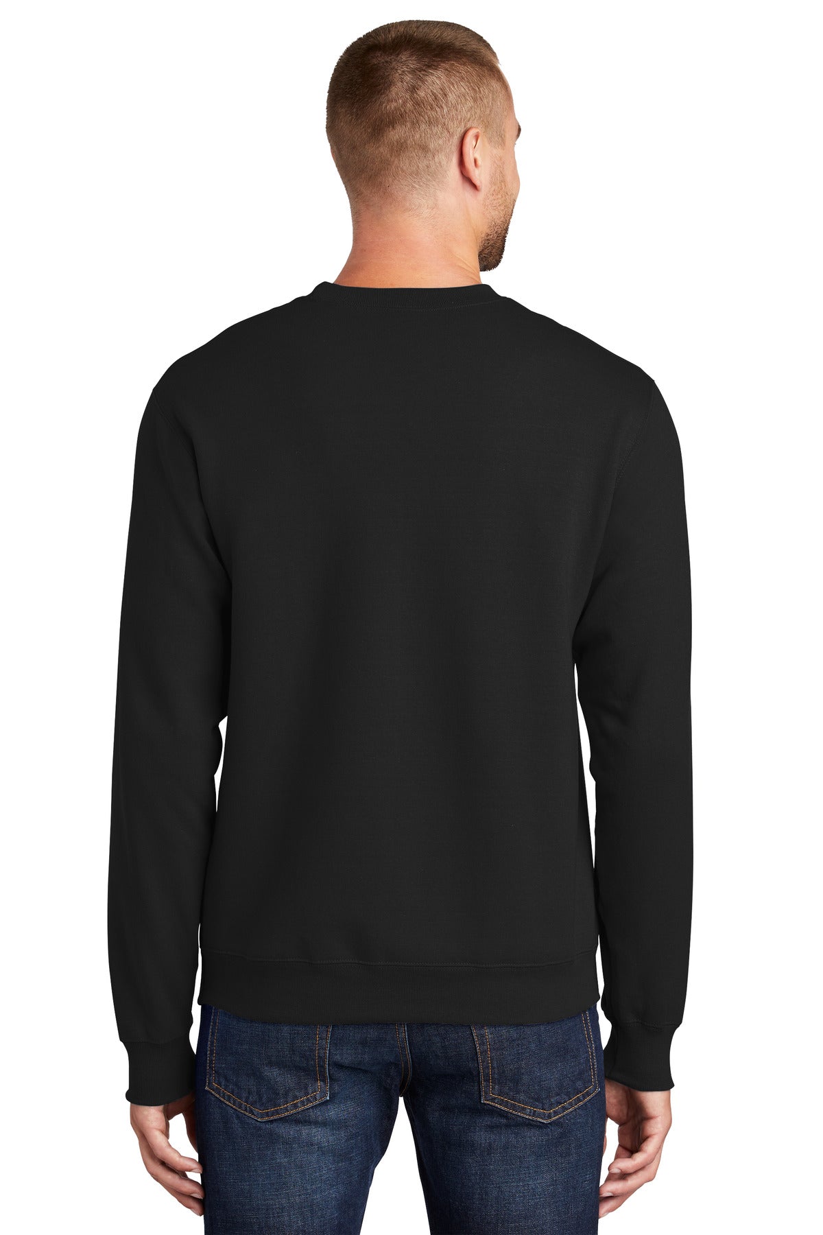 Port & Company Essential Fleece Crewneck Sweatshirt.  PC90 Jet Black