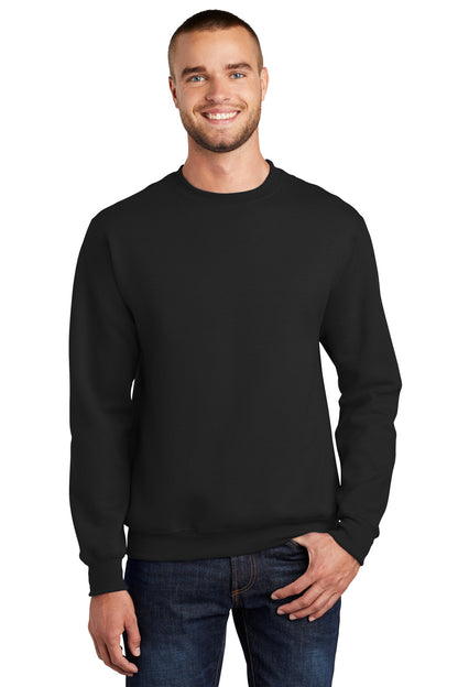 Port & Company Essential Fleece Crewneck Sweatshirt.  PC90 Jet Black