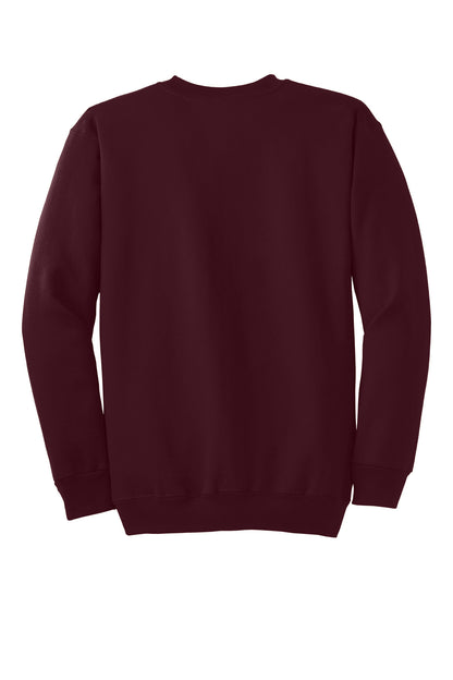 Port & Company Essential Fleece Crewneck Sweatshirt.  PC90 Maroon