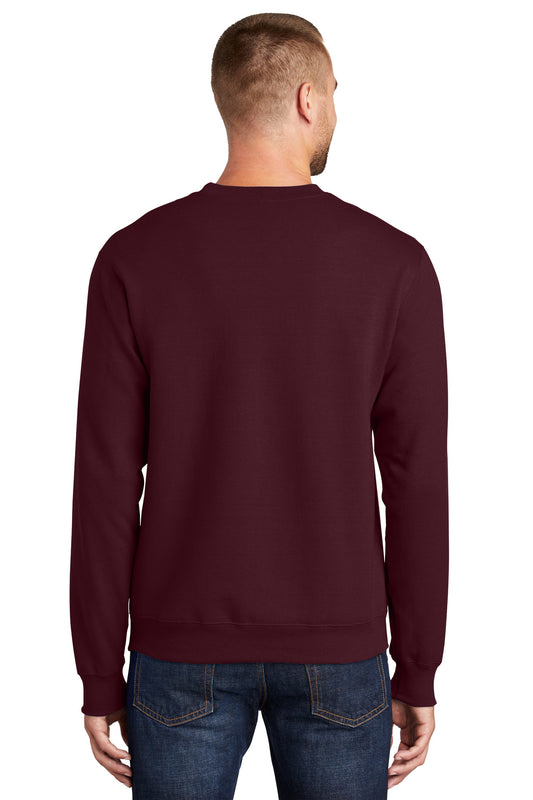 Port & Company Essential Fleece Crewneck Sweatshirt.  PC90 Maroon