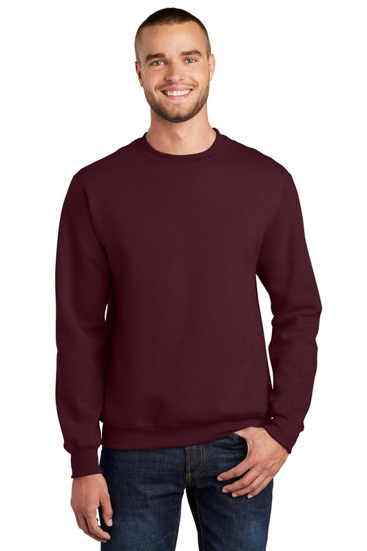 Port & Company Essential Fleece Crewneck Sweatshirt.  PC90 Maroon