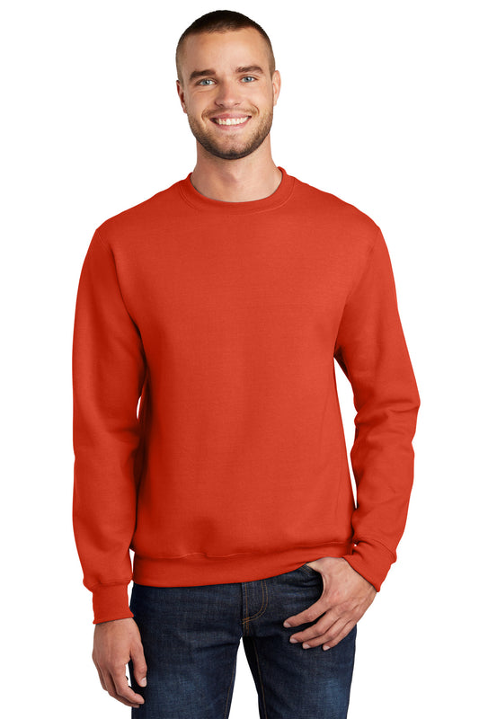 Port & Company Essential Fleece Crewneck Sweatshirt.  PC90 Orange