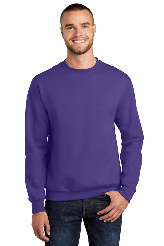 Port & Company Essential Fleece Crewneck Sweatshirt.  PC90 Purple