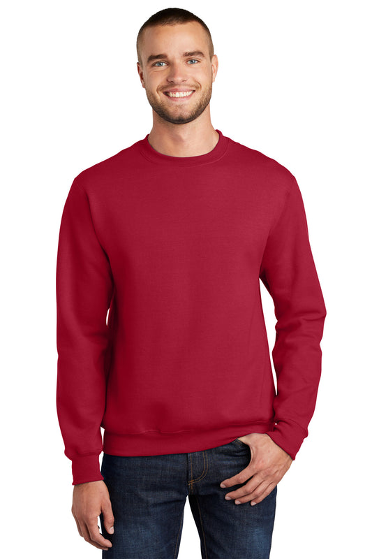 Port & Company Essential Fleece Crewneck Sweatshirt.  PC90 Red