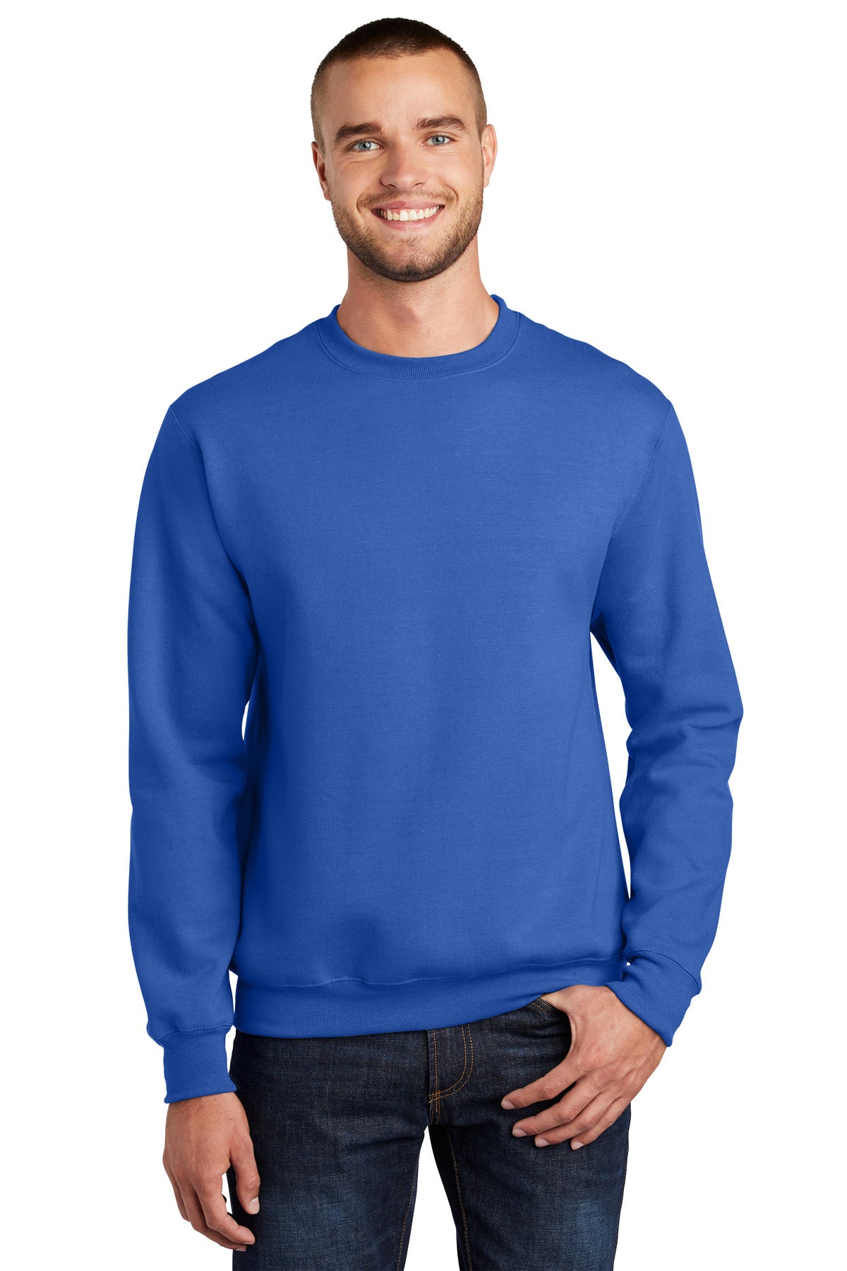 Port & Company Essential Fleece Crewneck Sweatshirt.  PC90 Royal