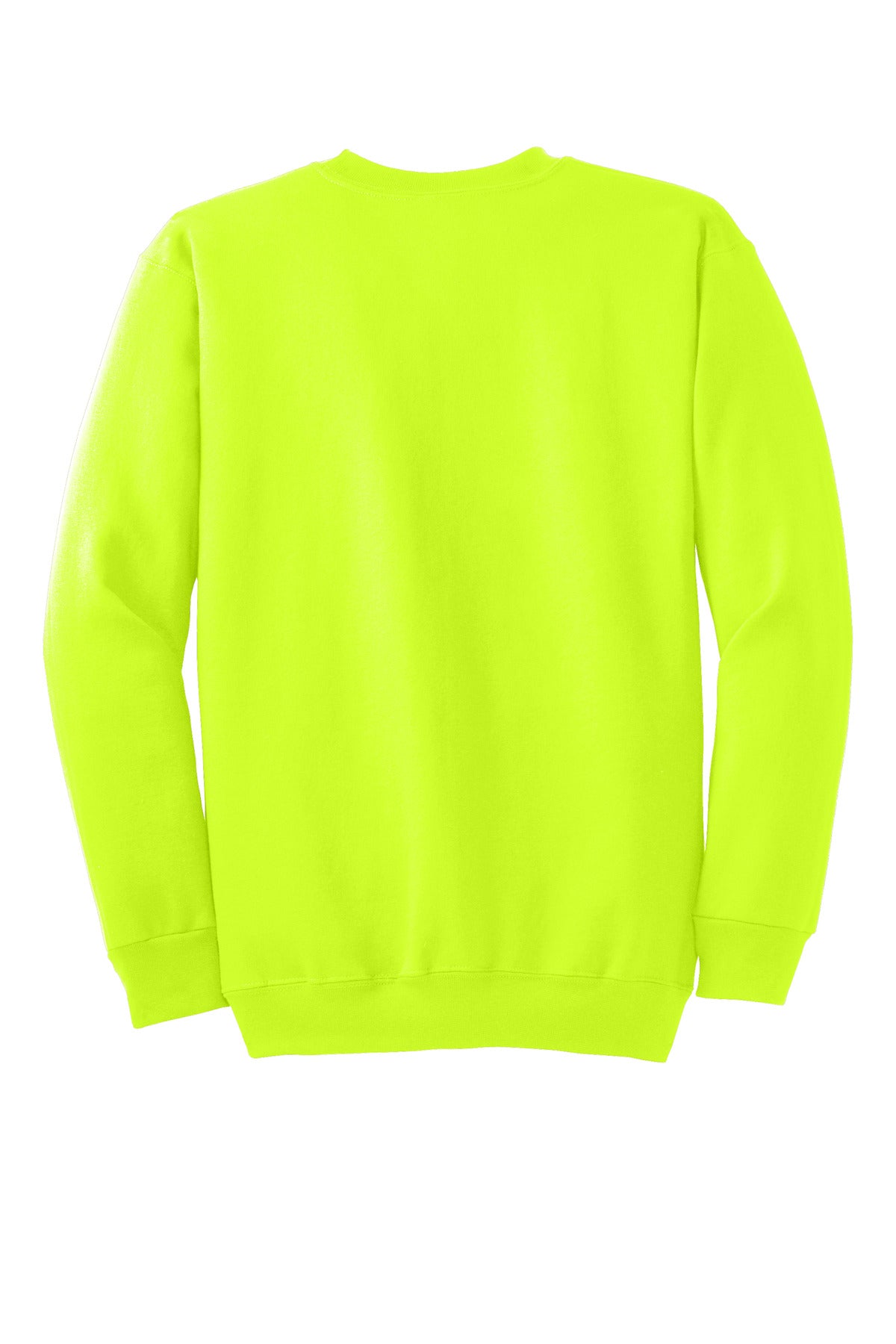 Port & Company Essential Fleece Crewneck Sweatshirt.  PC90 Safety Green