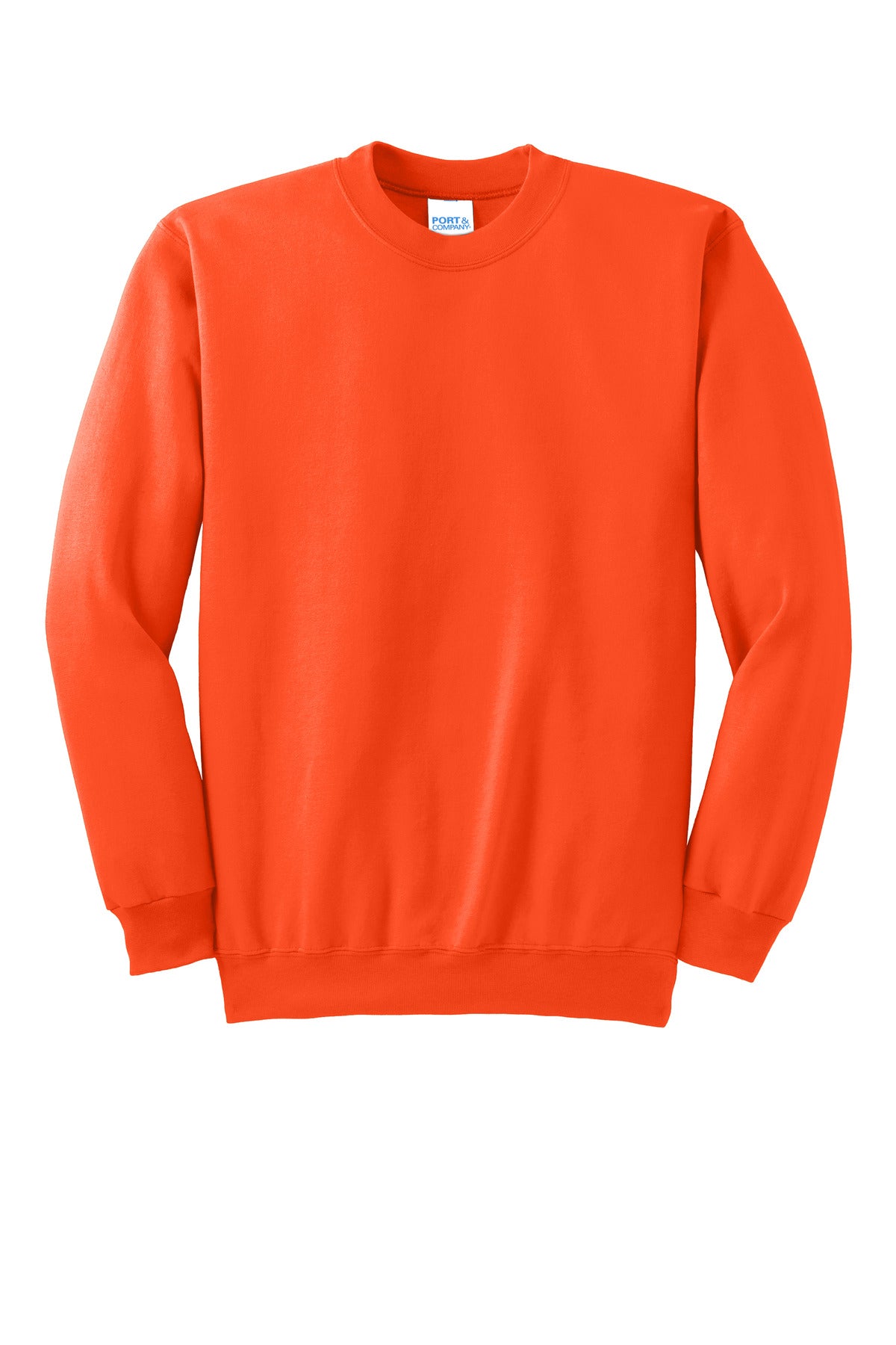 Port & Company Tall Essential Fleece Crewneck Sweatshirt. PC90T Safety Orange Tall