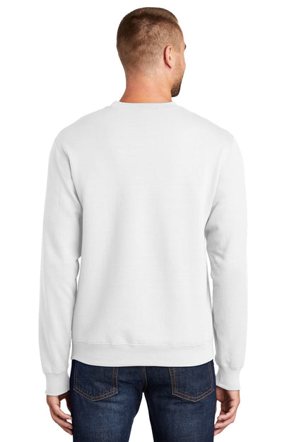 Port & Company Essential Fleece Crewneck Sweatshirt.  PC90 White