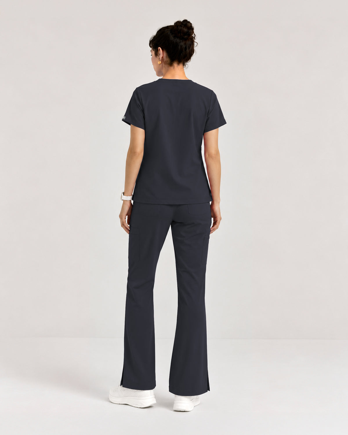 Foundry Women's 1005 Quinn 2 Pocket V-Neck Top Pewter