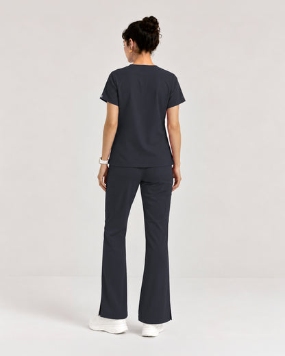 Foundry Women's 1005 Quinn 2 Pocket V-Neck Top Pewter