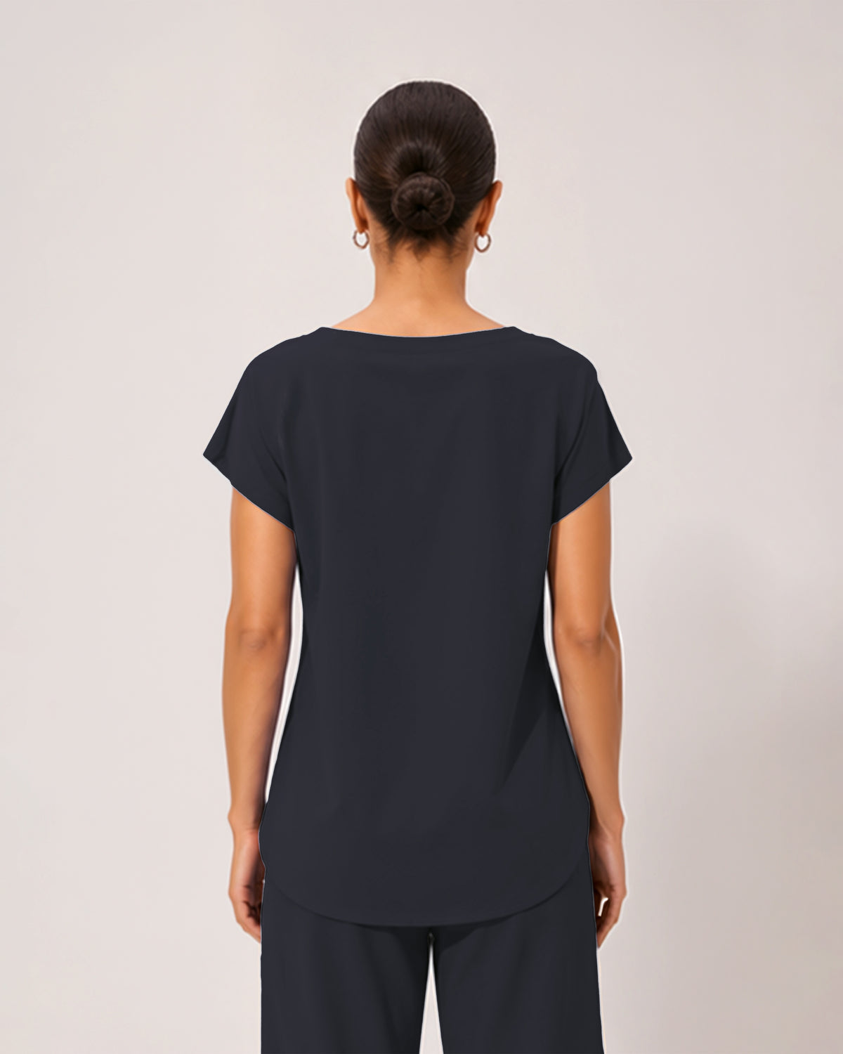 Foundry Women's 1215 Rowan 1 Pocket Boat Neck Dolman Top Pewter