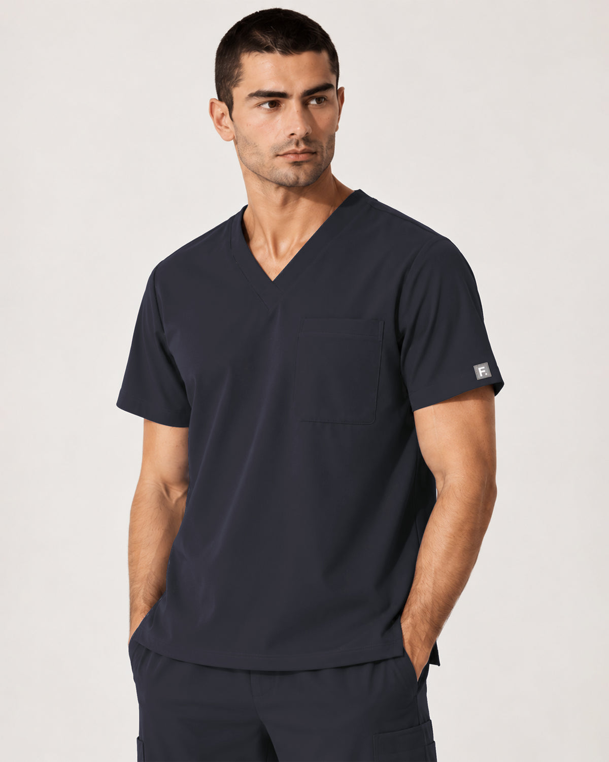 Foundry Men's 1505 Cobalt Men'S 1 Pocket V-Neck Top Pewter