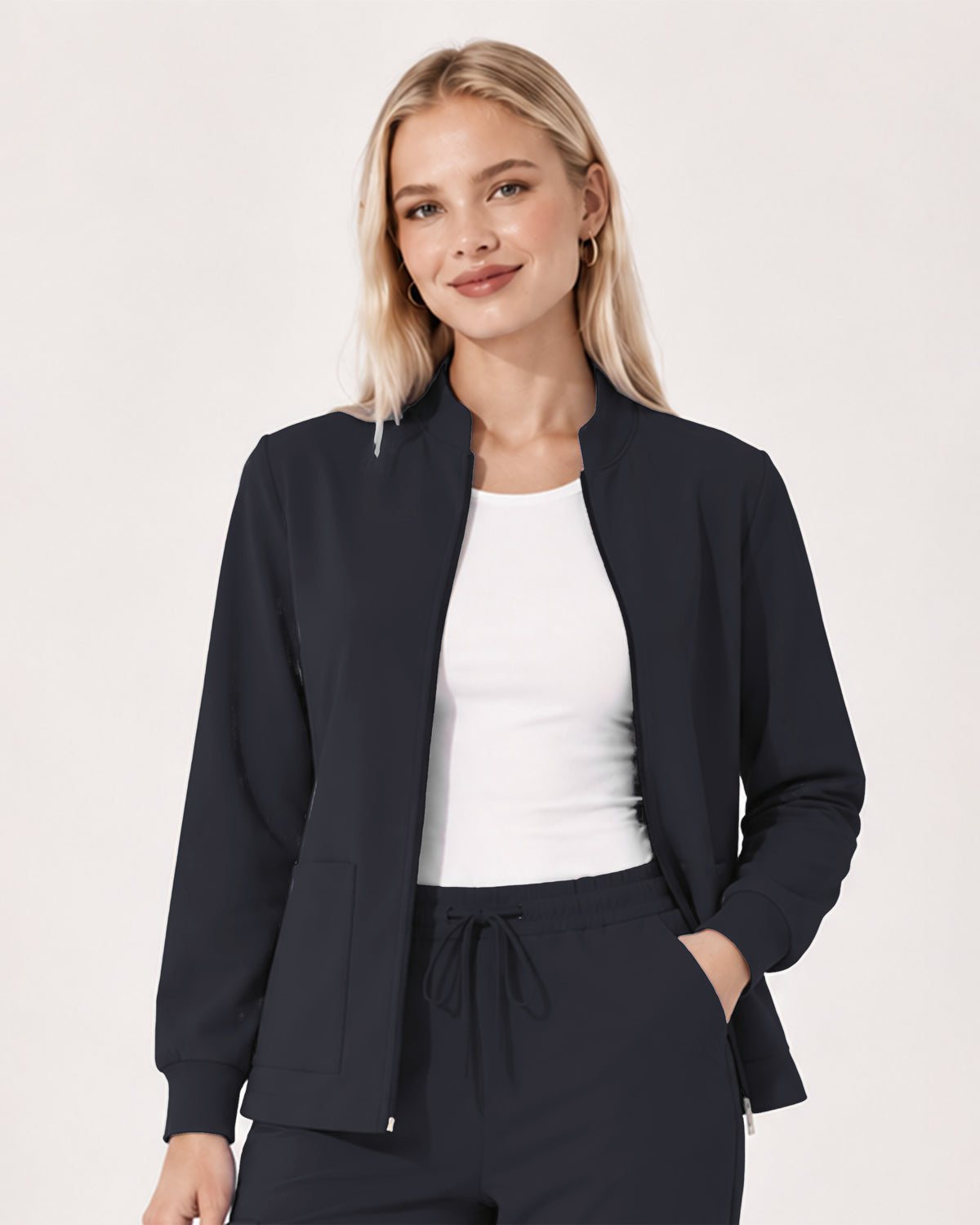 Foundry Women's 6005 Ellis 2 Pocket Scrub Jacket Pewter