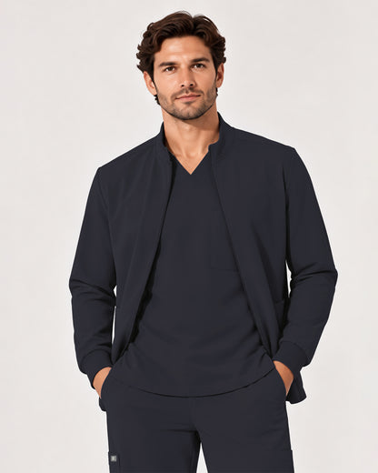 Foundry Men's 6505 Slate Men'S 2 Pocket Scrub Jacket Pewter