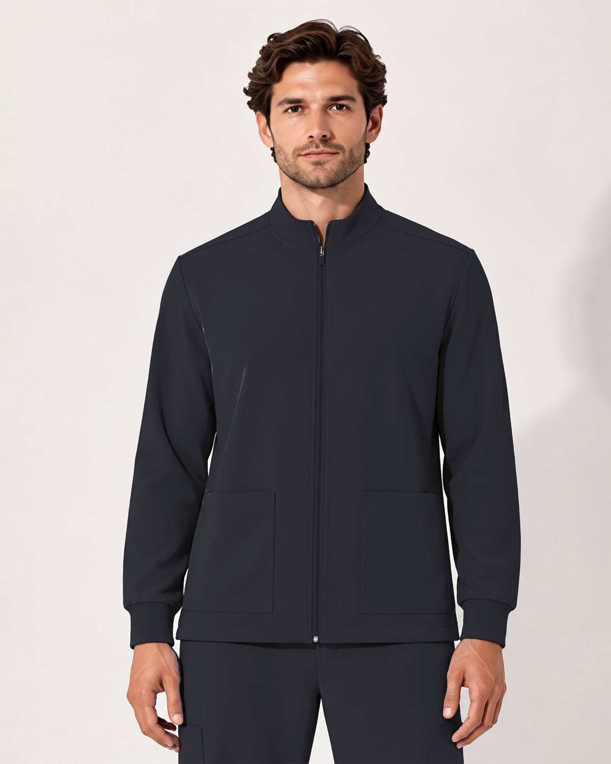 Foundry Men's 6505 Slate Men'S 2 Pocket Scrub Jacket Pewter