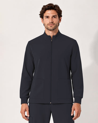 Foundry Men's 6505 Slate Men'S 2 Pocket Scrub Jacket Pewter