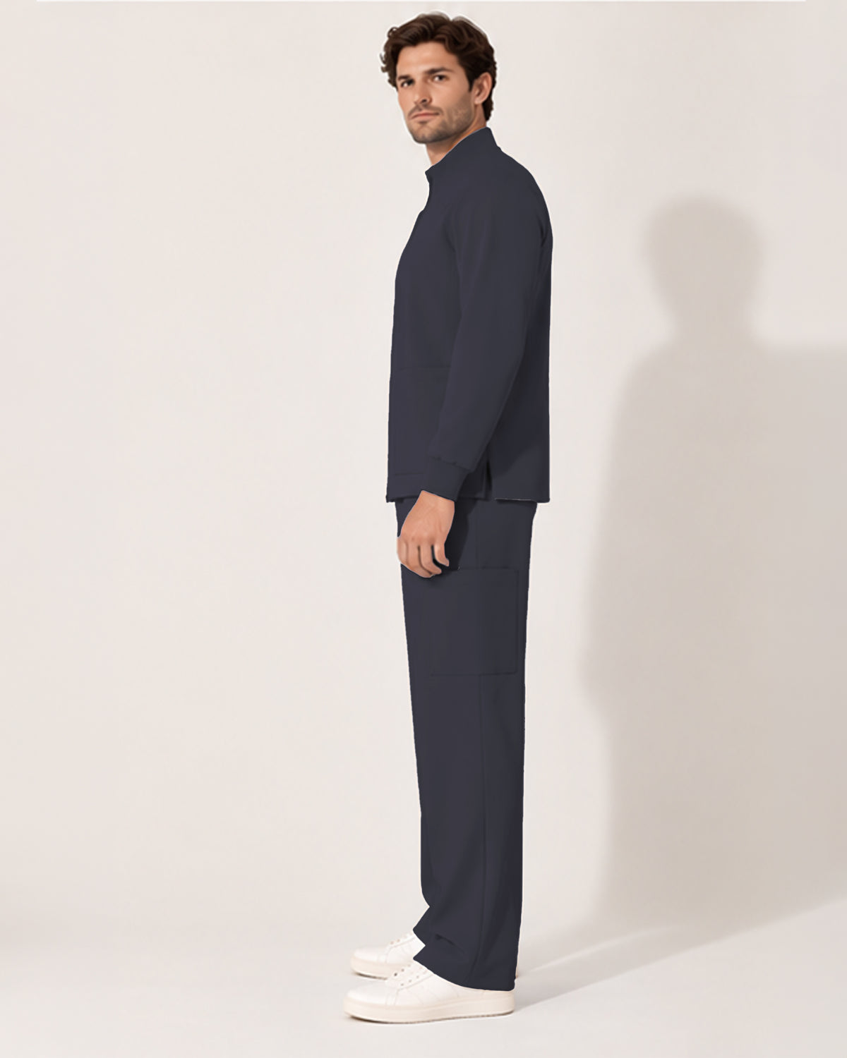Foundry Men's 6505 Slate Men'S 2 Pocket Scrub Jacket Pewter