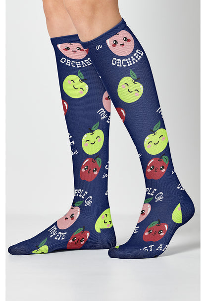 Legwear PRINTSUPPOR Women's 10-15mmHg Compression Socks Apple Of My Eye