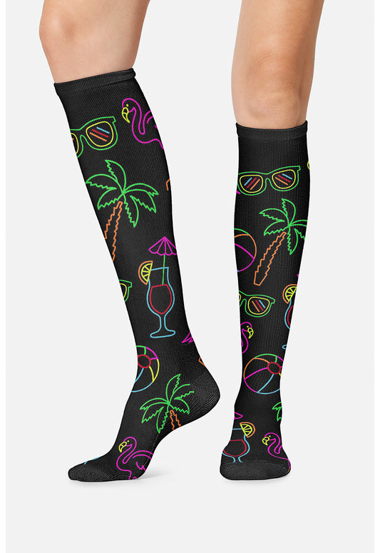 Legwear PRINTSUPPOR Women's 10-15mmHg Compression Socks Beachy Vibes