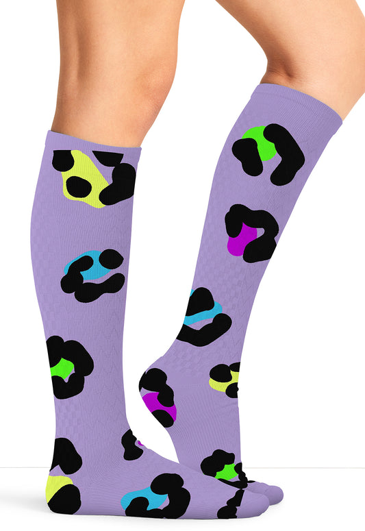 Legwear PRINTSUPPOR Women's 10-15Mmhg Compression Socks Cheetah Spots