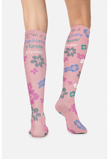 Legwear PRINTSUPPOR Women's 10-15Mmhg Compression Socks Delicate Flower