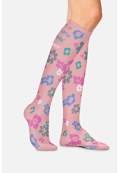 Legwear PRINTSUPPOR Women's 10-15Mmhg Compression Socks Delicate Flower