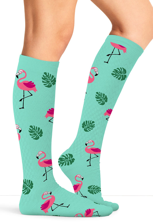 Legwear PRINTSUPPOR Women's 10-15Mmhg Compression Socks Flamingo Life