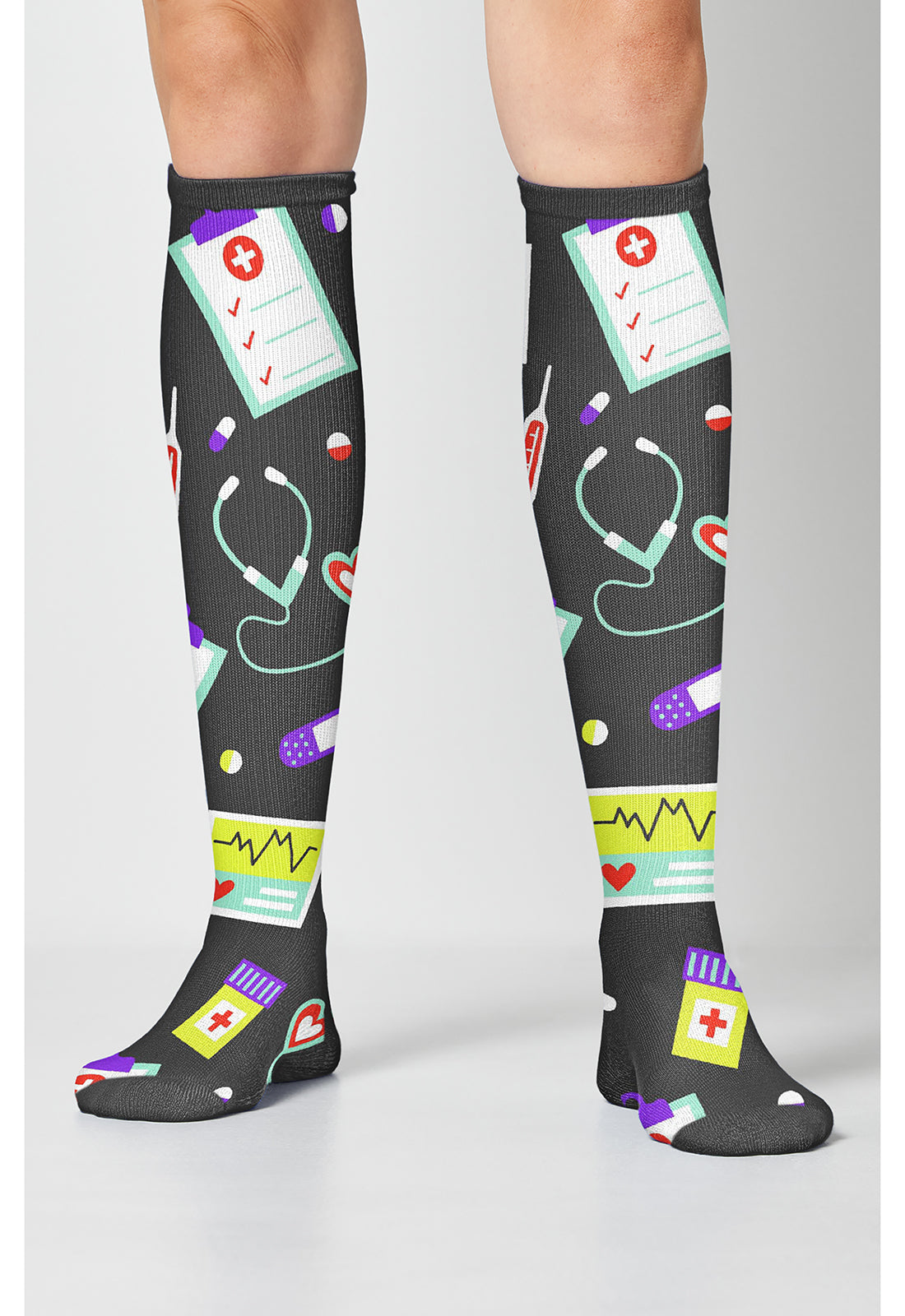 Legwear PRINTSUPPOR Women's 10-15mmHg Compression Socks Life Of A Nurse
