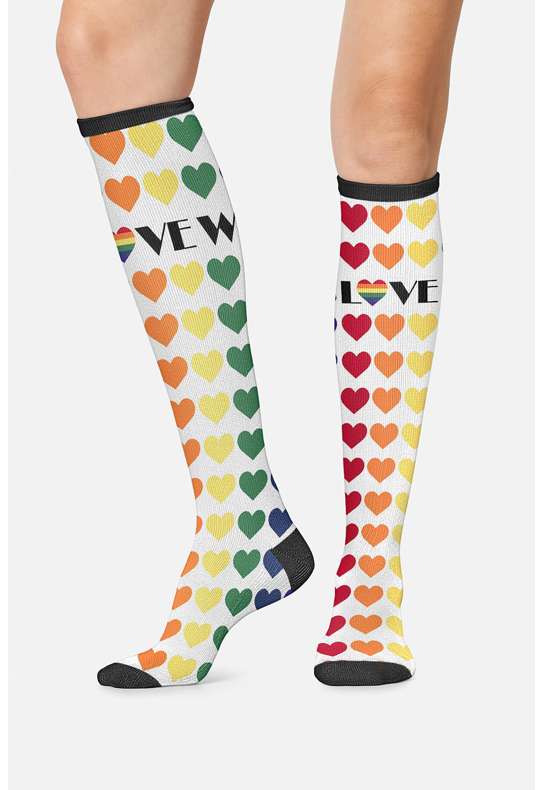 Legwear PRINTSUPPOR Women's 10-15mmHg Compression Socks Love Wins