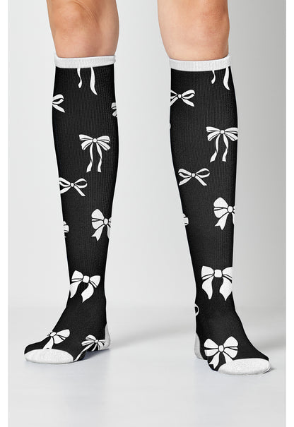 Legwear PRINTSUPPOR Women's 10-15mmHg Compression Socks Romantic Bows