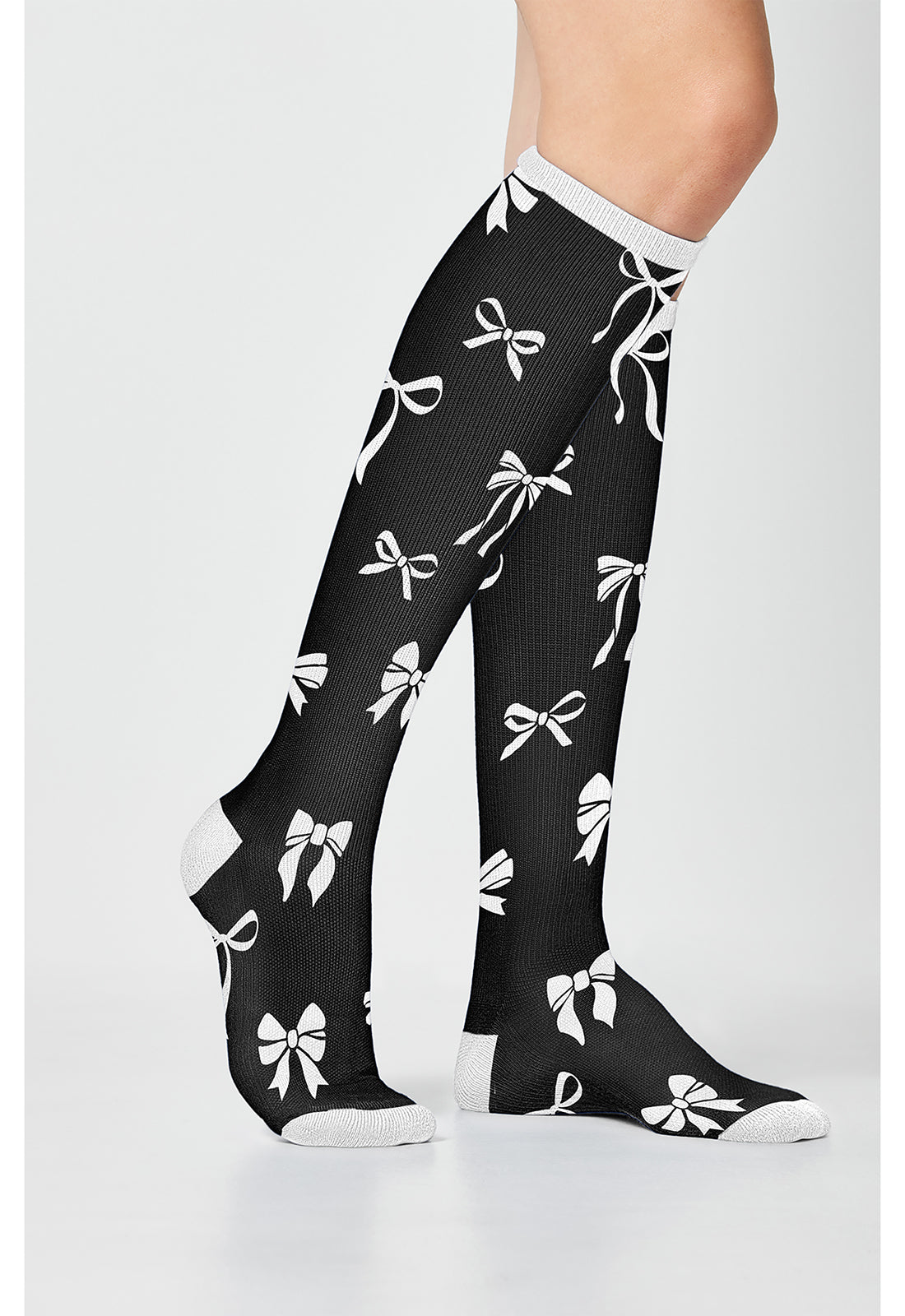 Legwear PRINTSUPPOR Women's 10-15mmHg Compression Socks Romantic Bows