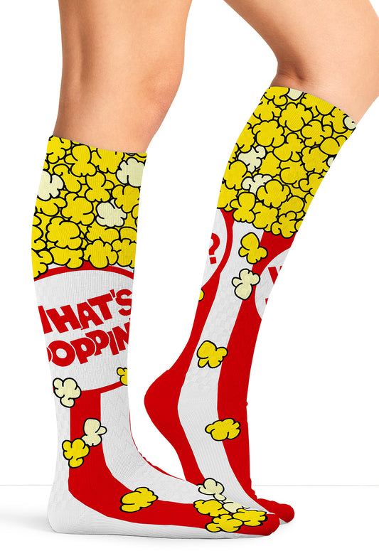 Legwear PRINTSUPPOR Women's 10-15Mmhg Compression Socks What's Poppin