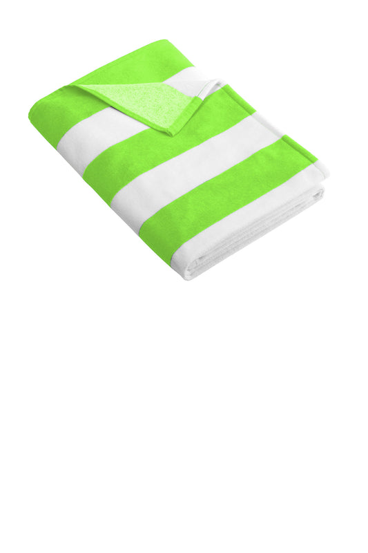 Port Authority Cabana Stripe Beach Towel PT43 Bright Lime