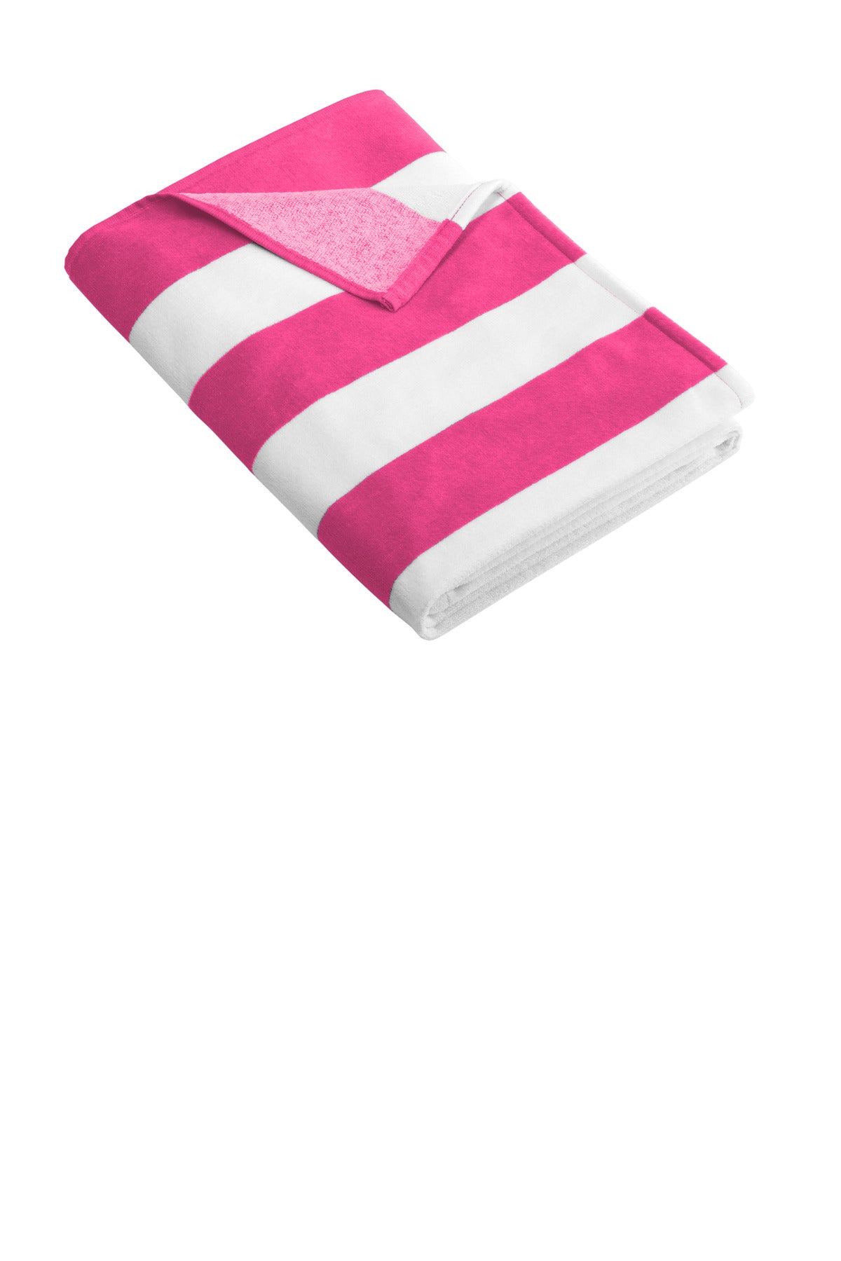 Port Authority Cabana Stripe Beach Towel PT43 Tropical Pink